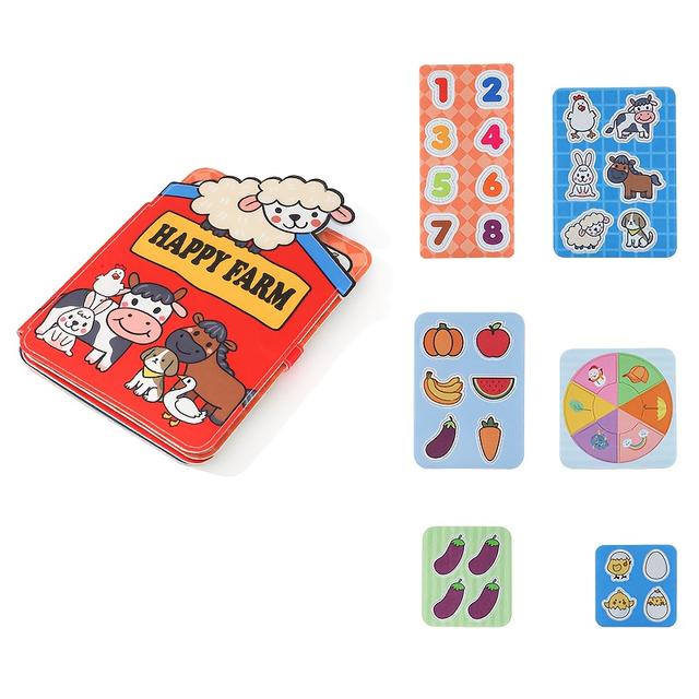TEMU Książeczka z naklejkami w motywach rolniczych z zabawnymi w naklejanie zwierząt/cyfr/owoców. Dwa : rwanie i naklejanie, które pomagają rozwijać siłę chwytu palców i poprawiają koncentrację.