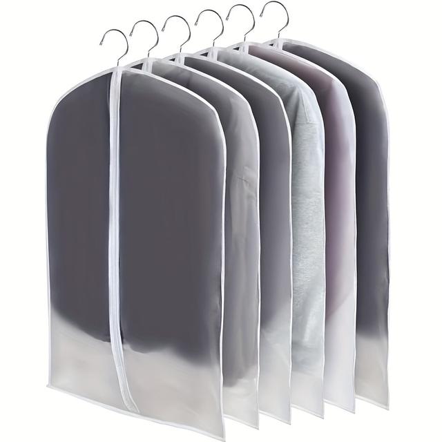 TEMU 6 Stück Staubschutz-Kleidersäcke, 60x100 cm Halbtransparente Anzugsbezüge mit Vollreißverschluss für Kleiderschrankaufbewahrung und Reisen