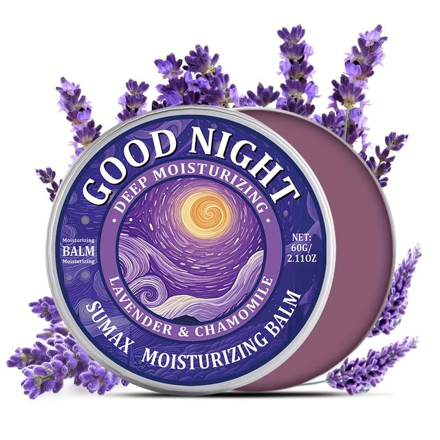TEMU Sumax Balm For - Lavender Calming Night Moisturizer With Chamomile, Coconut & Jojoba Oils - Alcohol-free Hydration Balm Suitable For Dry, Skin - Travel-friendly Portable Skin Care (60g/2.11oz)