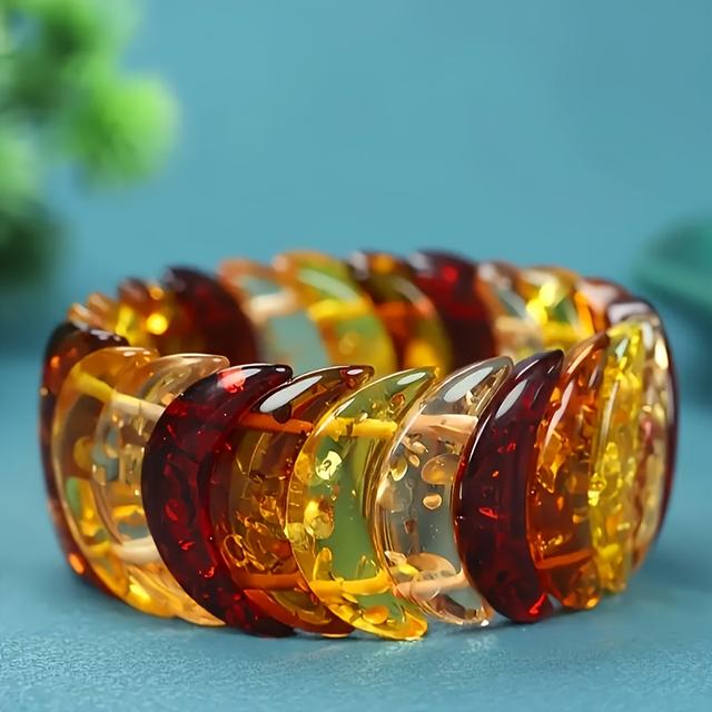 TEMU Natural Amber Beeswax Flower Amber Multi- Bracelet, Range Of Exquisite Gift Styles, Elegant Accessories For Men And Women, Perfect For Daily Wear Or As A Thoughtful Gift