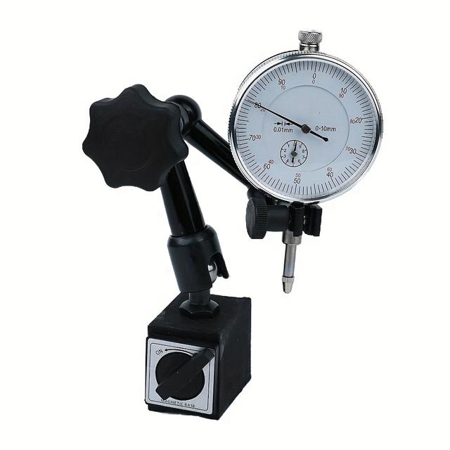 TEMU Mini Magnetic Lever Dial Test Indicator Set With Scale Indicator, 0-0.8mm/10mm Percentage Meter