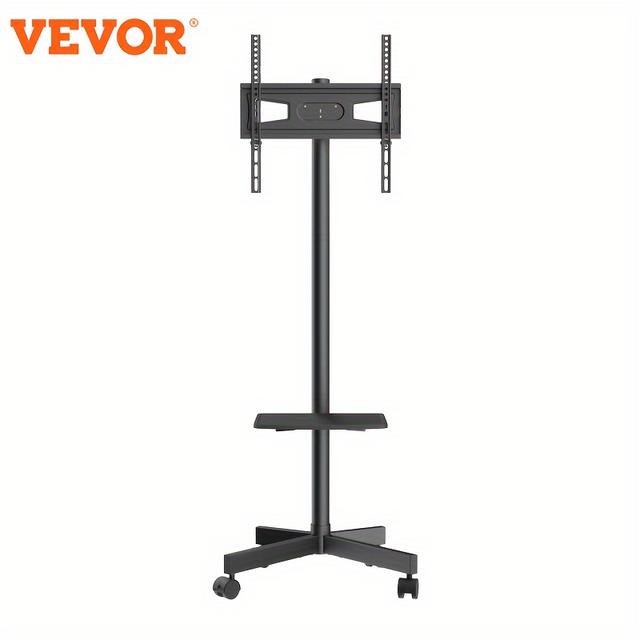 TEMU Vevor Rolling Television Cart, Adjustable Stand For 23-60" Tvs, Portable With Wheels, Includes Device Tray, Ideal For Use