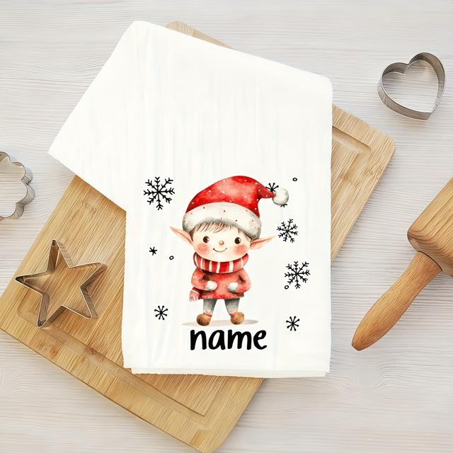 TEMU Serviettes de Noël Personnalisées - Nom/Numéro avec Père Noël, , & Sapin - de Table, Cadeaux de Fête de Noël, Cadeaux pour Hôtesse - Vaisselle de Fête Durable (Ajoutez Votre Nom)