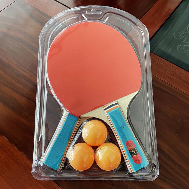 TEMU A Set Of Table Tennis Paddles Includes 2 Paddles And 3 Balls, Featuring Side And 1 , With A Colorful Handle