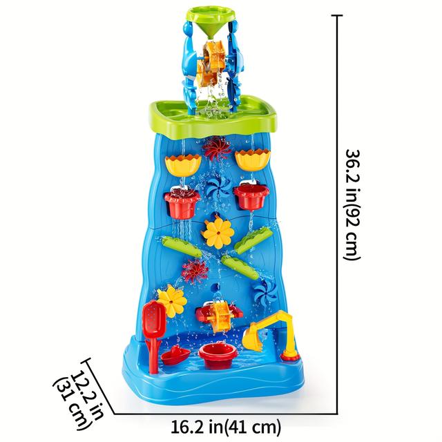 TEMU Baby Home Toddlers Water Table Waterfall Maze-like Wall - Double-sided Table For Kids, Activity Sensory Table Summer Toys, Outdoor Toys For Toddlers For Boys Girls (accessory Color Random)
