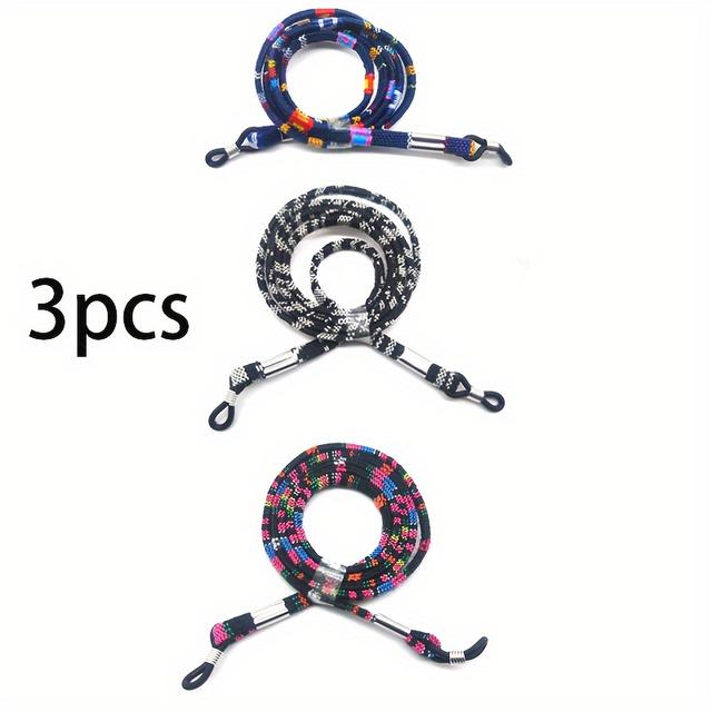 TEMU Set Of 3 Bohemian-style Eyeglass Holders, Non-slip Eyeglass Straps, And Color- Chains For Sports Glasses