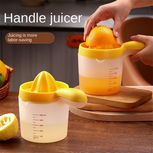 TEMU Easy-to-use Manual Citrus Juicer With Handle - Durable Polypropylene, Perfect For , Home Kitchen Essential, Juice Extraction With Separate Juice Residue, Kitchen Gadget | | Efficient Juicing