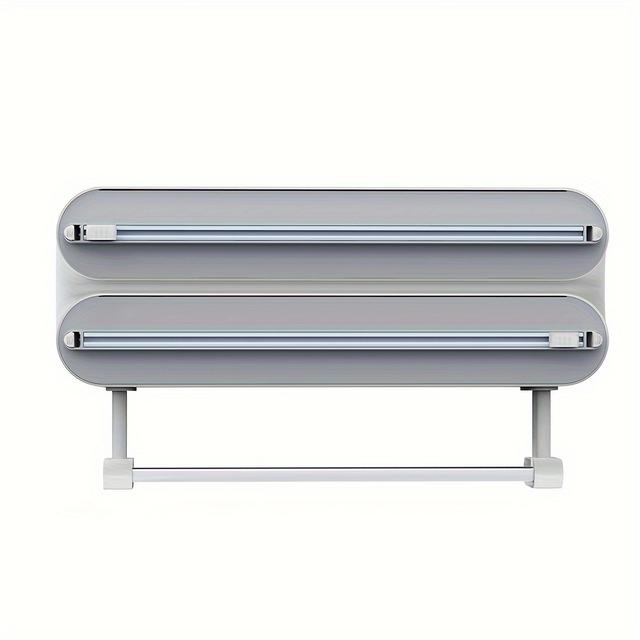 TEMU Műanyag Fóliavágó, Fólia és Ételfólia Tartó, Konyhai Kiegészítő, Dupla Fóliavágó