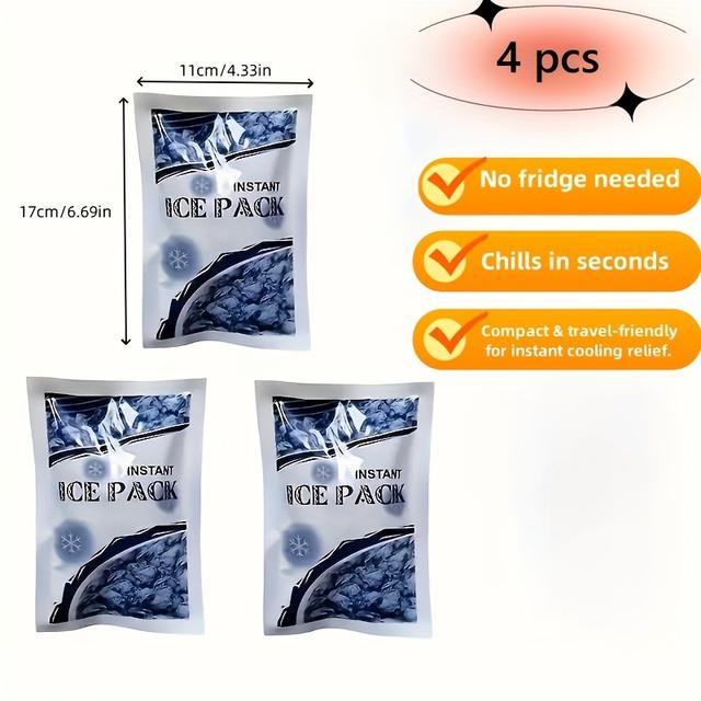 TEMU 4 Portable Instant Ice Packs - Self-cooling Packs That Don't Need To Be In A Refrigerator, . Essential For, Gym, Car, And Home Emergencies