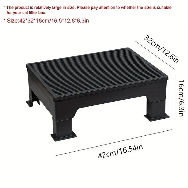 TEMU Grid Cat Litter Mat With Adjustable Height, Integrated Filter And Detachable Easy-to- Cleaning Supplies