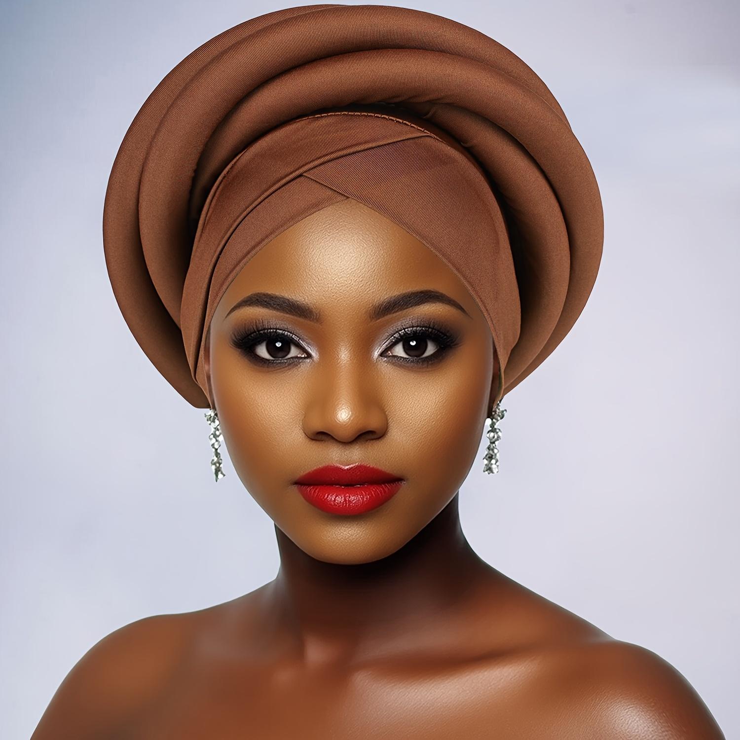 TEMU Women'-color Luxury African-inspired Turban - And Easy-to-wear Headwrap For , Weddings, Parties And Special Occasions