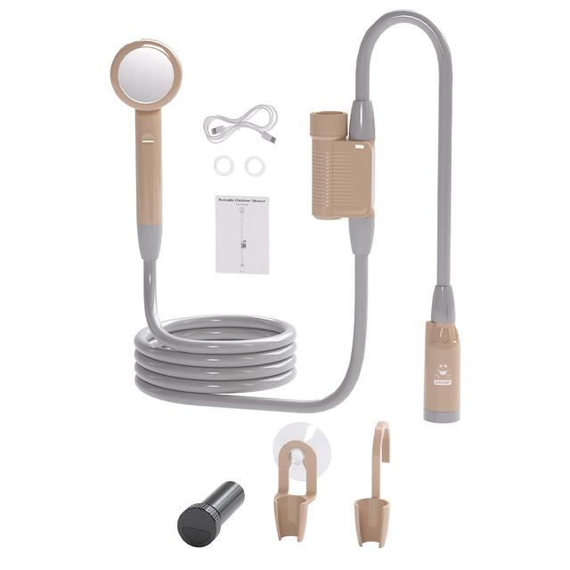 TEMU Electric Camping Shower 2200mah Waterproof Portable Shower With 2m Hose Rechargeable Electric Shower For Camping Travel Beach Hiking Pet Bathing