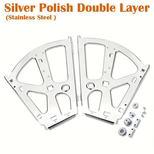 TEMU مفصلة خزانة أدراج، مفصلة خزانة، رف معدني، إكسسوارات من الفولاذ المقاوم للصدأ، رف قابل للطي، تركيب 3 طبقات، 2 طبقة، 1 طبقة