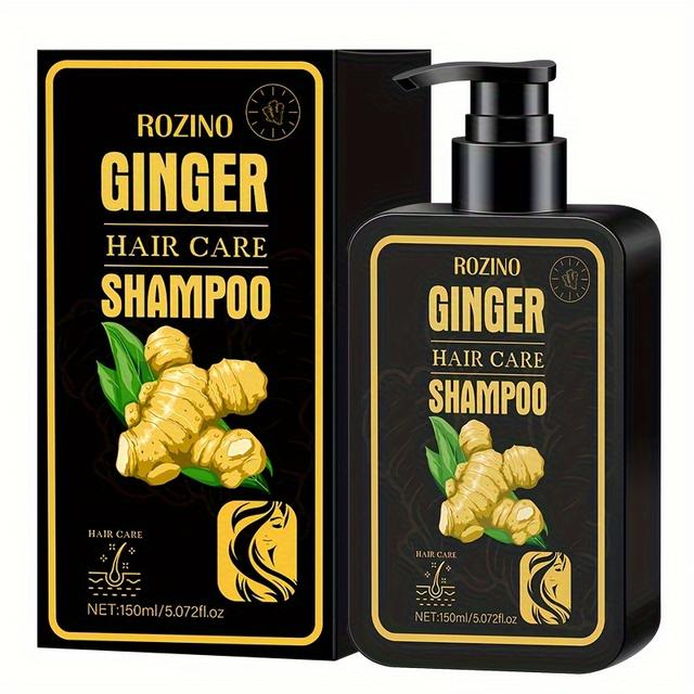 TEMU 150ml Ginger Shampoo Contains Ginger Extract, Which Nourishes And Moisturizes, Frizz, Cleanses And Controls Oil, Nourishes Hair, Making It , Shiny, And Fluffy, Suitable For All Hair Types