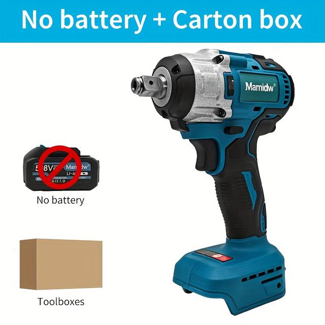 TEMU Mamidw 900n.m High Torque Brushless Electric Wrench Cordless Impact Wrench/screwdriver Multifunctional Woodworking Home Diy Repair Tools For Makita 18v Battery