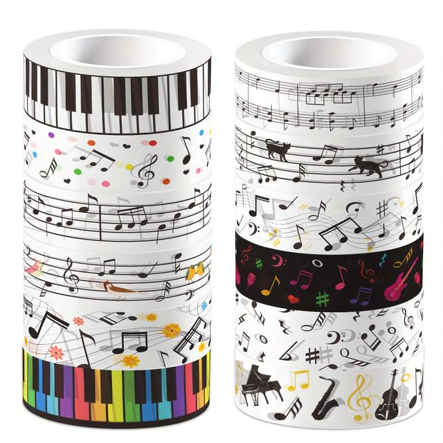 TEMU Rolls Notes Washi Tape Black White Note Printed Decorative Washi Tape For Birthday Party Themed Party For Journal Craft Supplies