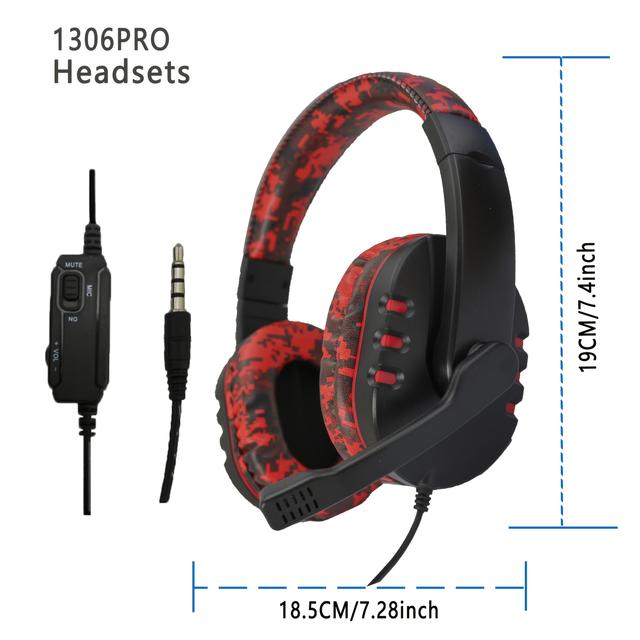 TEMU Compatible With Ps5, Ps4, , And - Soundproof, Volume Control, 3.5mm Jack, Extendable Cable, Headphones, Wired Gaming Headset With Microphone.