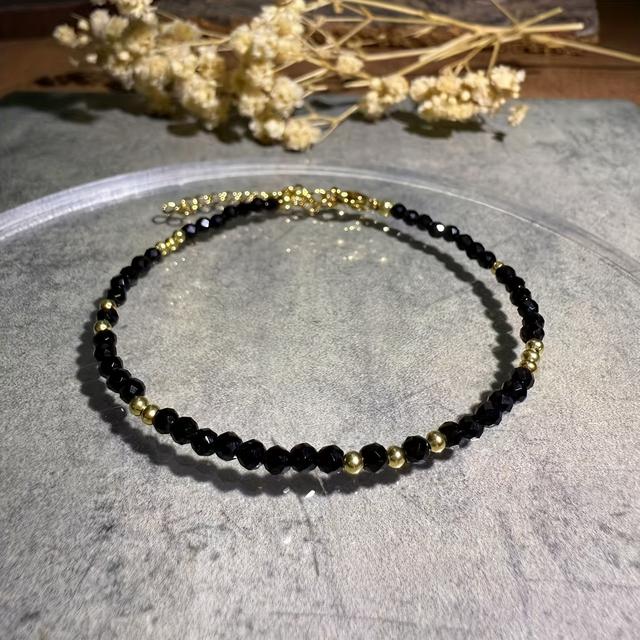 TEMU Pulsera de cuentas de obsidiana de piedra natural, 1 pieza, pulsera de piedra natural , pulsera de protección, regalo para ella