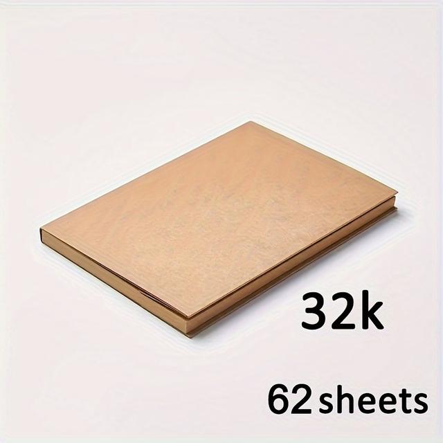 TEMU 16k/32 Paper Sketchbook, Blank Yellow Paper Pages, Vintage Thick Drawing Journal