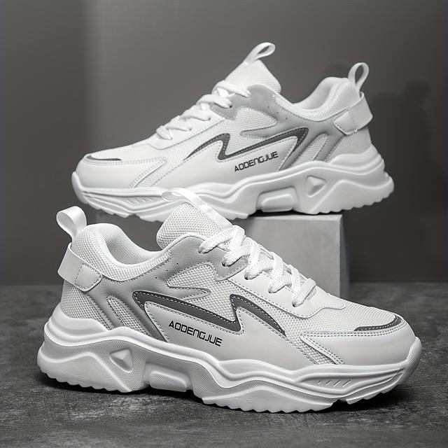 TEMU Чоловічі кросівки з принтом літер та товстою підошвою - Легкі, повсякденні, універсальні взуття для щоденного бігу та спорту