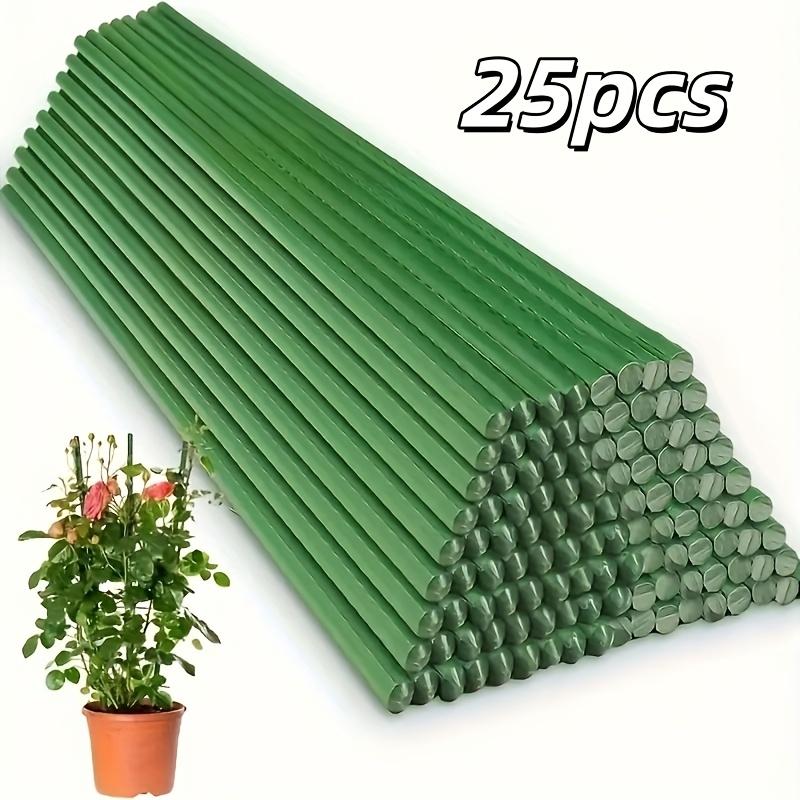 TEMU 0.8cm/0.315 Inch Sturdy Metal Garden Stake, Stake And Potted Plant Support, Plastic Coated Steel Pipe Plant Rod, Suitable For Tomatoes, , Beans, Trees,25 Pack
