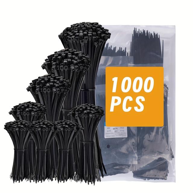 TEMU 1000 de serrage noirs de différentes tailles, 4, 6, 8, 10 et 12 pouces, en plastique et nylon aux UV