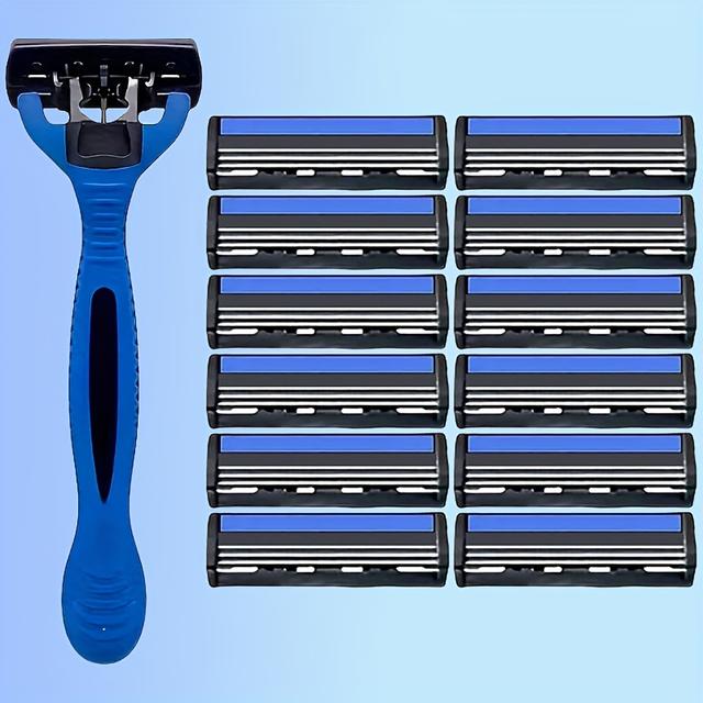 TEMU -layer Manual Razor For Men, Featuring With Multiple Interchangeable , Suitable For Occasions Like Halloween, Easter, And Christmas, As Well As Personal Disposable Shaving Heads