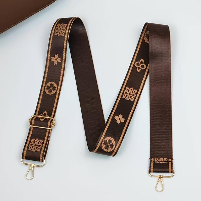 TEMU En justerbar vintage blommig axelrem med en guldfärgad metallkrok, för både herr- och dam-singelaxelväskor, samt som ersättningsremmar för crossbody-väskor, och kan också användas som axelremmar.