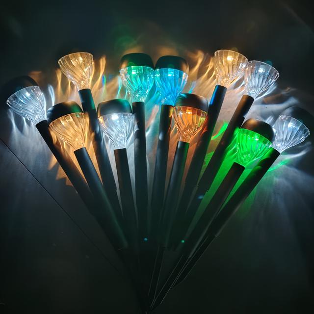 TEMU Solar Pathway Lights 12/8/6pcs, Bright Solar Path Lights Outdoor Ip44, Walking Path Solar Lights For Outside, Garden, Lawn, Walkway, Yard (cold White) Christmas Gifts