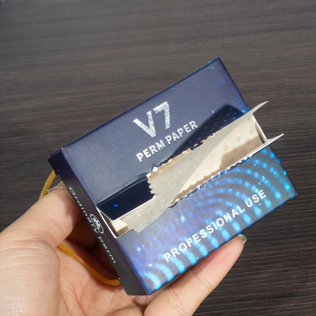 TEMU Profesionální V7 Perm Papír - 200 ks, Ruční Design, Vhodný pro Studený i Horký Trvalý Účes, Ideální pro Normální Vlasů