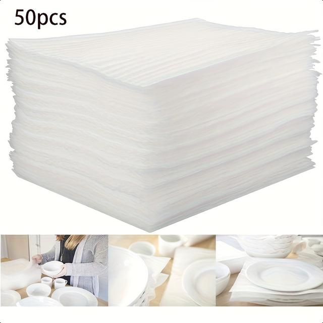 TEMU Bubble Wrap, 12-inch Packaging Supplies Can Fragile Items Like Tableware, Glass Cups, Plates, And Moving Boxes (white, 50 Packs)