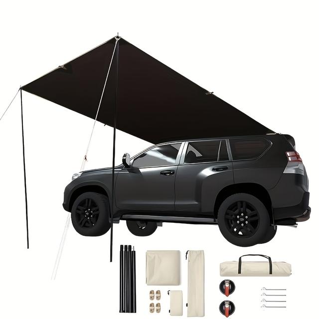 TEMU Car Canopy Camping, Outdoor Freestanding Roof Tent For Suv Truck Land Shelter, Foldable Portable Car Awning Sunshade