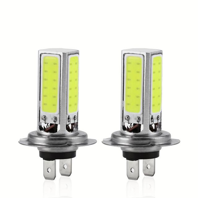TEMU 2pcs 6000k H7 Cob Led Headlight High Low Beam Fog Drl Bulbs