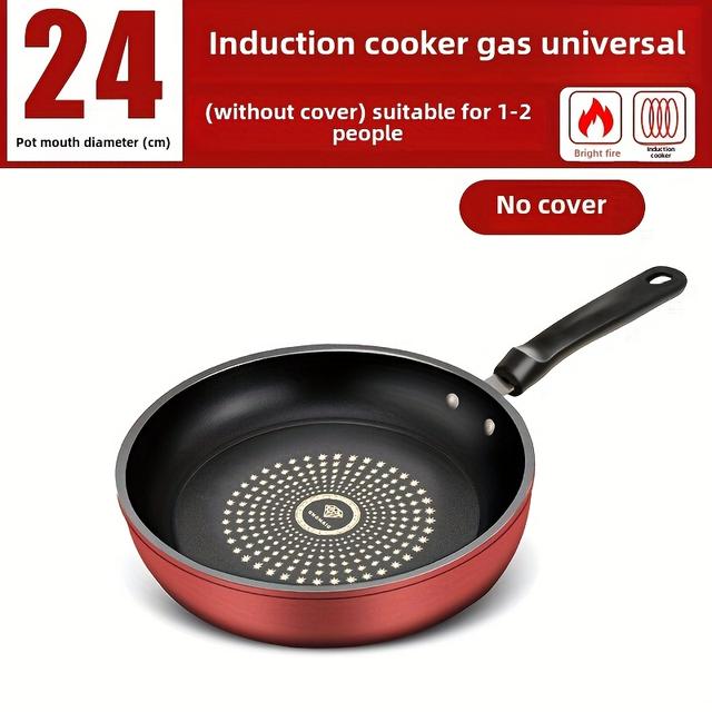 TEMU 24cm Cast Iron Frying Pan Without Lid - Dishwasher Safe, Suitable For Induction Cookers And Gas Stoves, Healthy Cooking With Less Smoke, Flat Bottom Pot, Wok Suitable For Gas And Electric Stoves