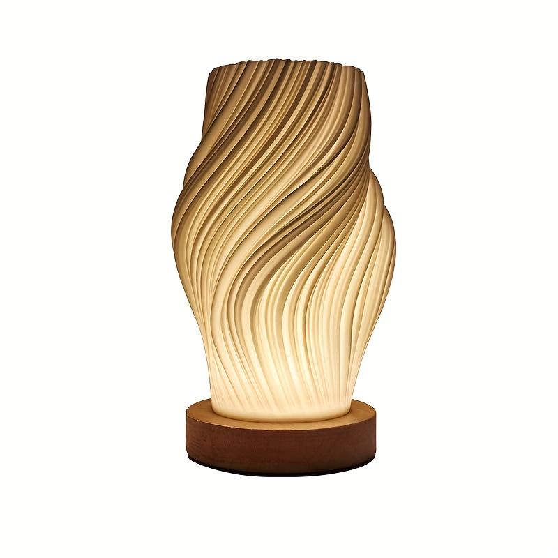 TEMU Lámpara de escritorio minimalista con ajustable, base de madera, USB y por un botón, ideal para decorar e dormitorios, salas de estar y residencias estudiantiles