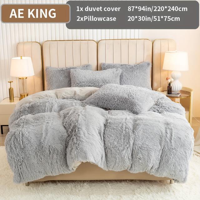 TEMU Ensemble de housse de couette longue pointe multicolore en polyester, 3 pièces