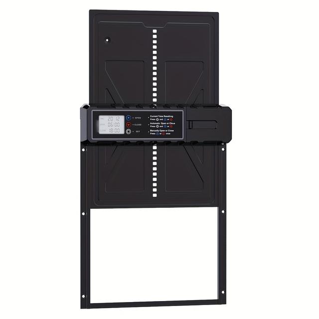 TEMU Aufgerüstetes Extra-Großes Automatisches Hühnertür-Öffner, Edelstahl-Hühnerei-Türmaschine mit Timer, Räuberresistent, Betrieben durch 3*AA-Batterien (nicht enthalten) - Metall-Konstruktion