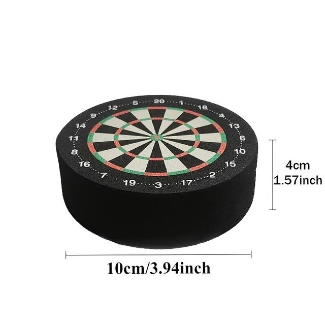TEMU 1pc Eva Dartboard | 10cm/3.94in Diameter Non-electronic Soft Dartboard With Dart Storage Keeper, Mixed Color