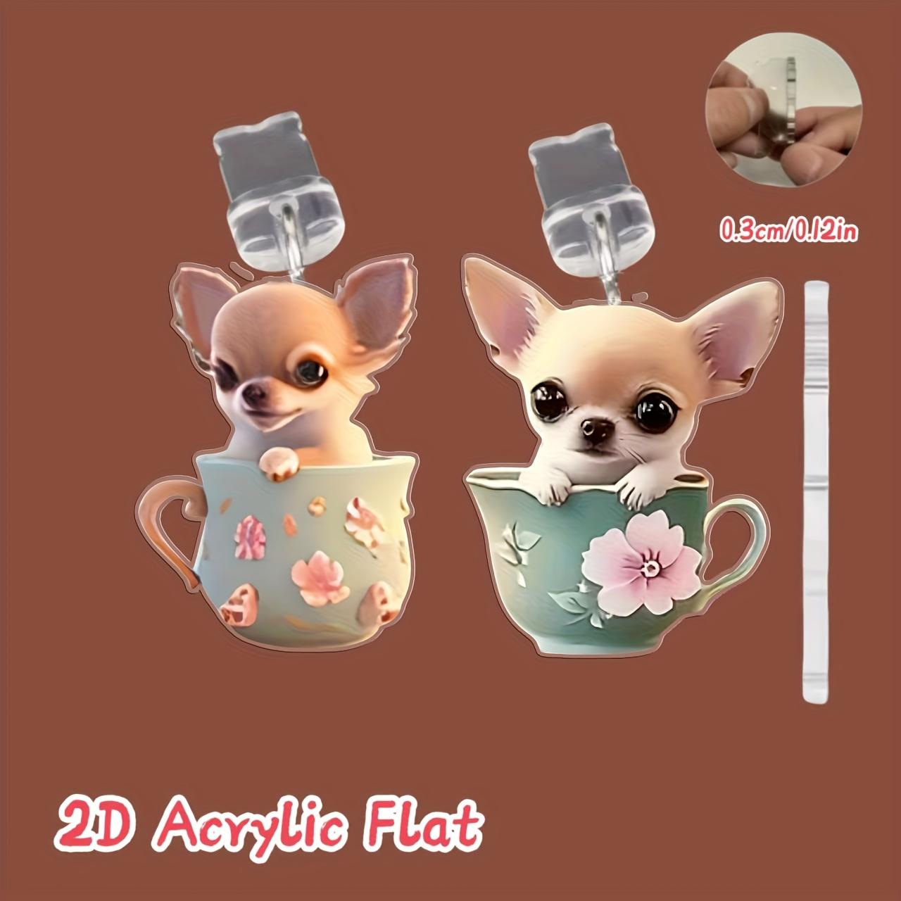 TEMU 2dflat 2pcs Tea Cup Dog Phone Dust Plugs, Compatible With Iphone/type-c Connectors, & Maintenance