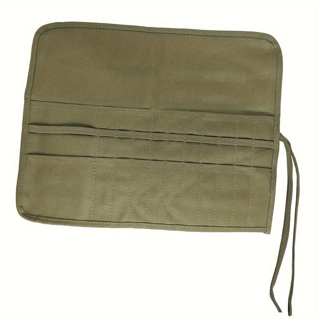 TEMU Malpinselhalter - 22 Fächer zur Aufbewahrung von Acryl, Öl, Aquarell- und Gouachemalpinseln in einer Leinwandtasche, vielseitig einsetzbar