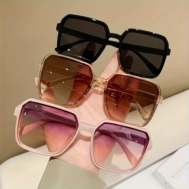 TEMU 3pcs Trendy Y2k Square Glasses Suitable For Daily Wear, Parties, And Dances