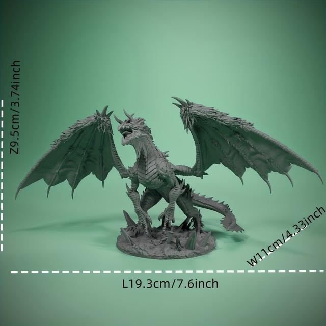 TEMU - Blizzard Dragon For Tabletop Gaming, From Grey Resin. Ideal For Tabletop Games And Role-playing! Hand-painted Miniatures Are Perfect For Decorating Your Gaming Space And Make A Great Gift