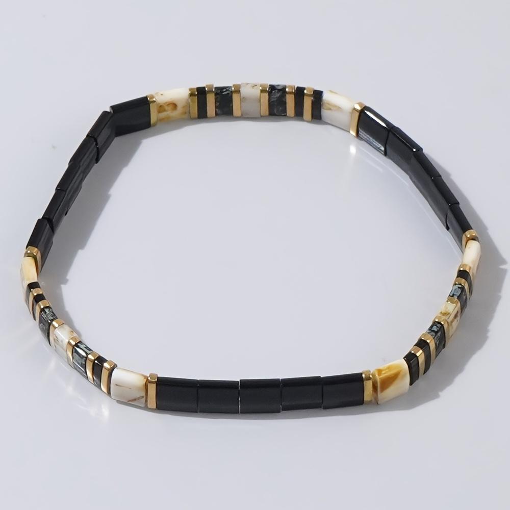 TEMU 1pc Tila Glass Seed Stack 2024 Fashion Handmade Beaded Bracelets Handmade Stretch Simple Jewelry Teens Gift For Women