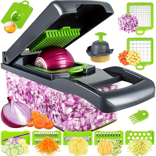 TEMU 14 In 1 Multifunctional Vegetable Chopper, Cutter Vegetable Dicer Slicer Cutter Mandoline Onion Chopper For Onion Cucumber Carrot