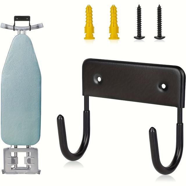 TEMU Wall-mounted Ironing Board And Ironing Hook, Suitable For Laundry Room - Black