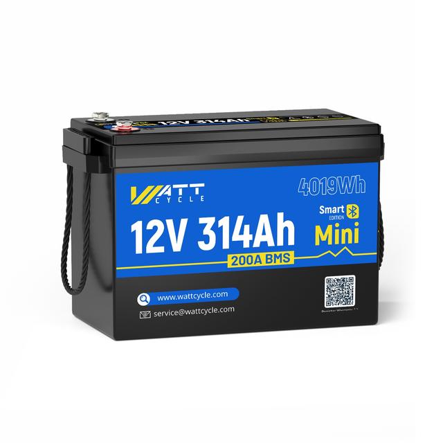 TEMU Black Friday Deal Wattcycle 12v314 Ahmini Wireless Lifepo4 Battery/ 4019wh Capacity-15000+ Cycles & 200a Bms, With Ev Cells & Low Temp , For Storage, Rv, -grid, Marine And Camping