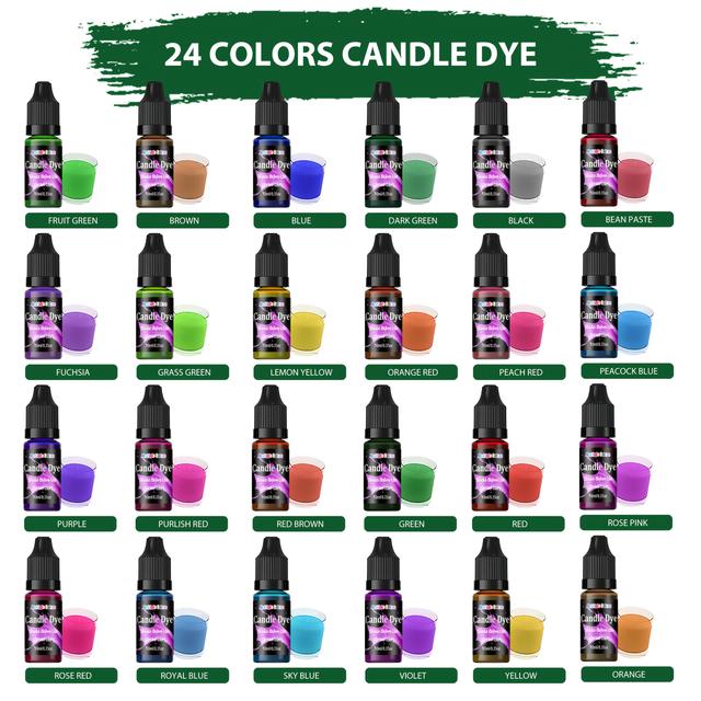 TEMU Candle Dye, 24 Colors Liquid Oil-based Dye For Candle Wax, Vivid Candle Color For Diy Candle Making, Concentrate Candle Color.