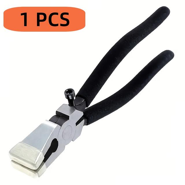 TEMU Pinzas para Vidrio de 1 pieza, 8 pulgadas, / con punta de goma ajustable y tornillo pesado de punta para herramienta de romper azulejos de vidrio coloreados