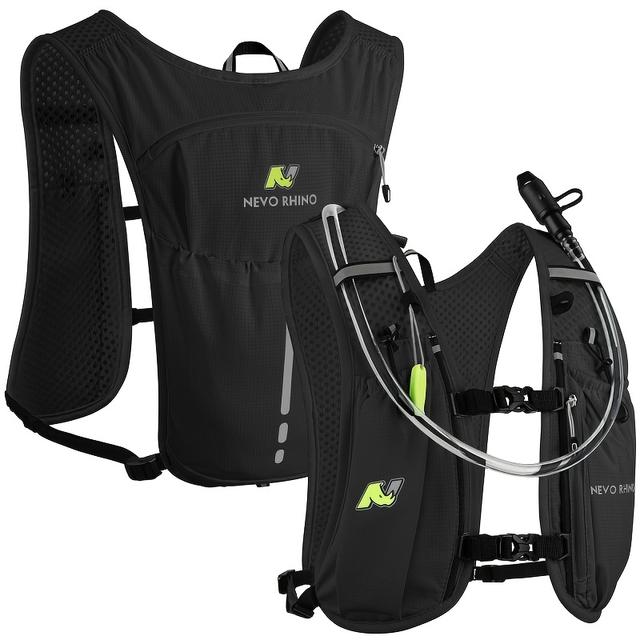 TEMU Lightweight Hydration Backpack - 50.72oz Large Capacity, Durable Nylon, Comfortable Straps & Adjustable Shoulder Pads For Hiking, Marathon, -country Running, Running Gear, , Secure Zipper Closure