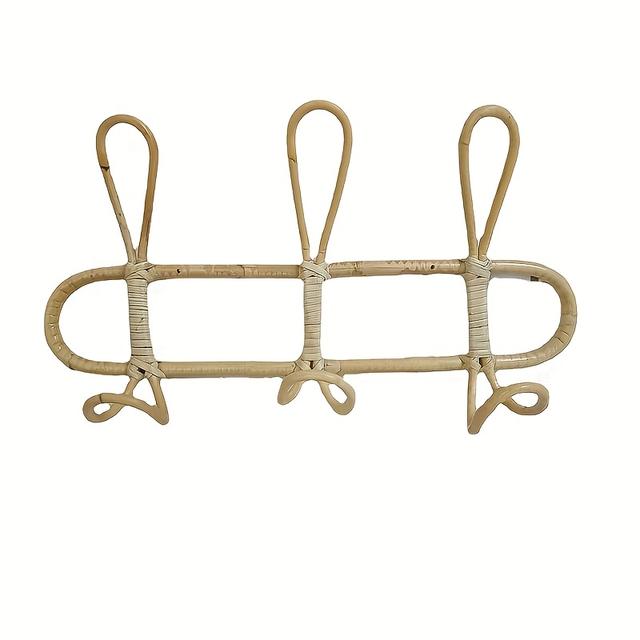 TEMU Rattan Wall Hook - Durable Storage And Coat Hanger, Suitable For Room Decoration